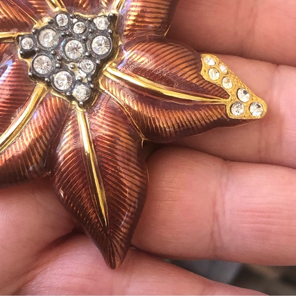 Edgar Berebi Vintage Limited Edition Enamel Trinket Box Lid Doubles As A Brooch - Picture 8 of 14